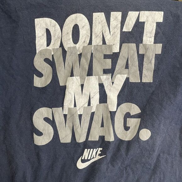 Vintage Nike Don't Sweat My Swag Distressed T Shirt Size XXL - Picture 5 of 6